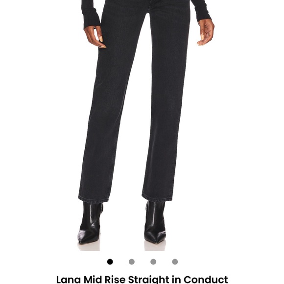 Agolde Black Straight Leg Jeans Mid-Rise - Picture 1 of 3